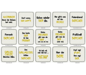 ADVENTSKALENDER 5. Dezember - Stickserie ITH - 26 Untersetzer Bier Sprüche